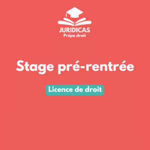 stage pré-rentrée droit juridicas